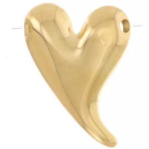 27x20.5mm Stainless steel 316L Domed heart pendant - Gold x1