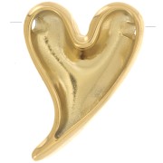27x20.5mm Stainless steel 316L Domed heart pendant - Gold x1