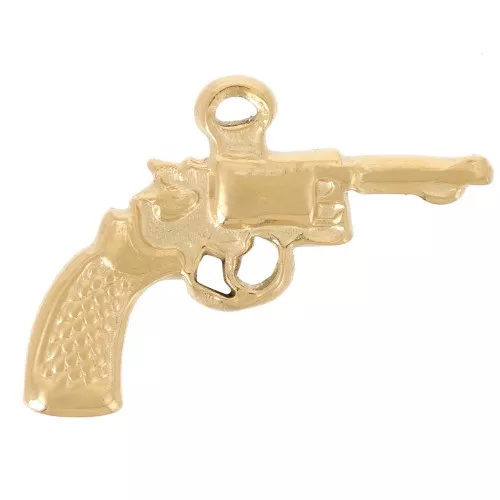16x23mm Stainless steel 316L Pendant pistol - Gold x1