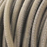 Leather with topstitching 4mm Golden Metalized x30cm|raw }}