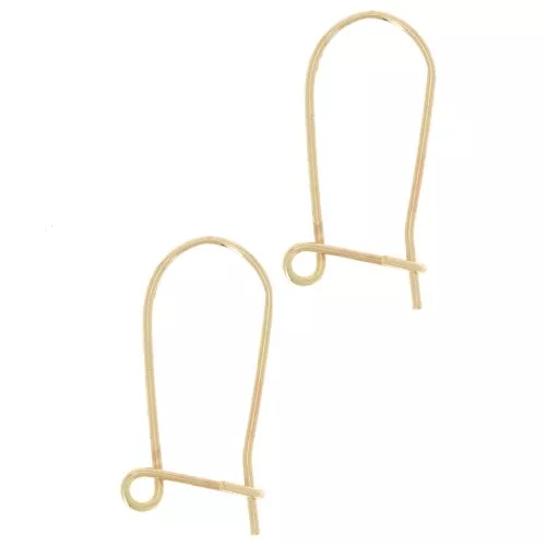 17 mm brass sleeper hook earrings, gold-plated x2