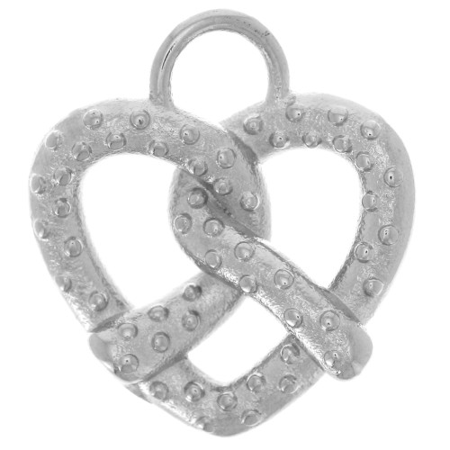 20x18mm 304L stainless steel Pretzel charm x1