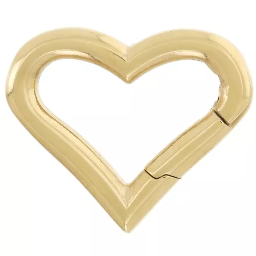 16.5x20mm 316L stainless steel heart-shaped lobster clasp - Gold x1