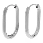 19x12mm 304L stainless steelOval hoop earrings x2