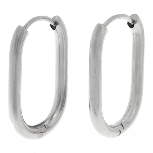 19x12mm 304L stainless steelOval hoop earrings x2