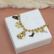 12x17mm Stainless steel 316L Cowboy hat charm with epoxy resin - Gold x1