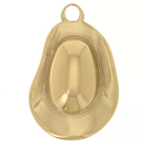 24x16mm 316L stainless steel Cowboy hat pendant - Gold x1