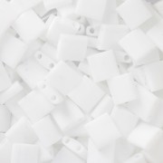 5x5x1.9mm Miyuki Tila Beads TL-402F - Opaque White Mat x10g
