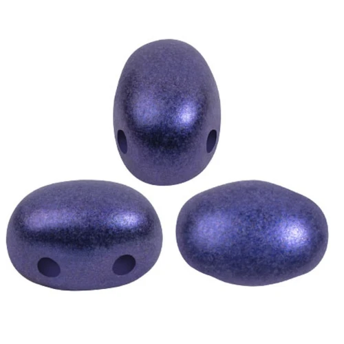 7x5mm Glass beads Samos® by Puca® - Royal Blue Metallic Mat x10g