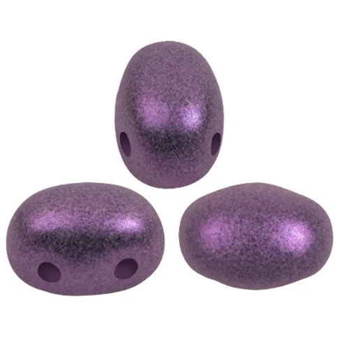 7x5mm Glass beads Samos® by Puca® - Dark Lilac Metallic Mat x10g