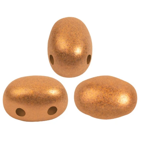 7x5mm Glass beads Samos® by Puca® - Apricot Metallic Mat x10g