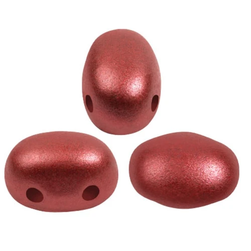 7x5mm Glass beads Samos® by Puca® - Cherry Metallic Mat x10g
