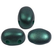 7x5mm Glass beads Samos® by Puca® - Emerald Metallic Mat x10g
