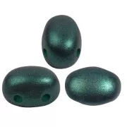 7x5mm Glass beads Samos® by Puca® - Emerald Metallic Mat x10g