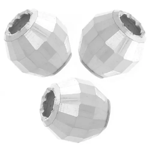 Round faceted beads - 4 mm faceted ball in 925 Sterling Silver x10