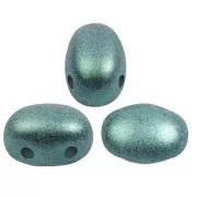7x5mm Samos® glass beads by Puca® - Stardust Green x10g