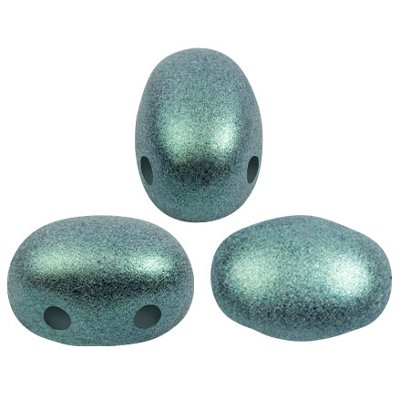 7x5mm Samos® glass beads by Puca® - Stardust Green x10g