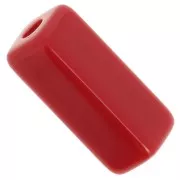 20x8 mm tube beads in opaque resin - Carmine red x4