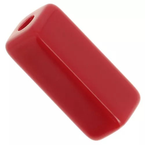 20x8 mm tube beads in opaque resin - Carmine red x4