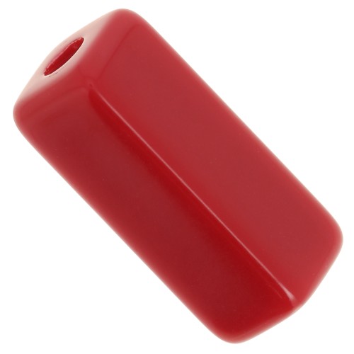 20x8mm Opaque resin tube beads - Carmine red x4