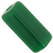 Rectangle tube beads 20x8 mm in opaque resin - Emerald Green x4