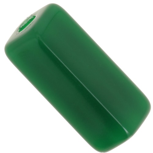 Rectangle tube beads 20x8 mm in opaque resin - Emerald Green x4