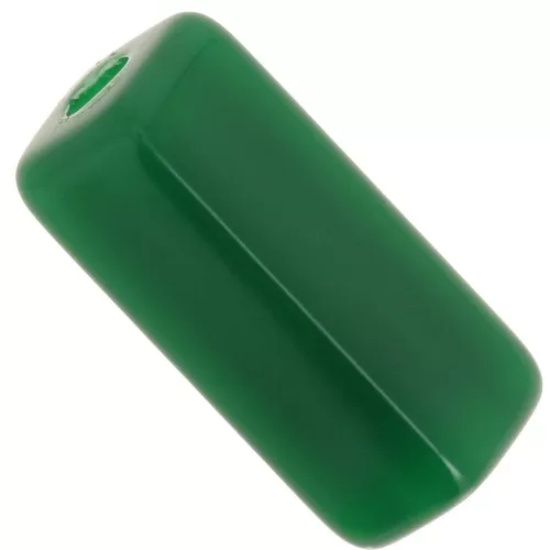 Rectangle tube beads 20x8 mm in opaque resin - Emerald Green x4