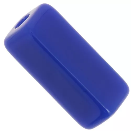 Rectangle tube beads 20x8 mm in opaque resin - Hard blue x4