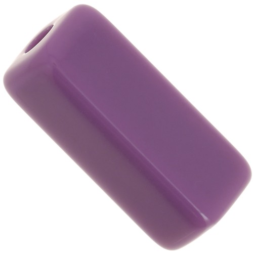 Rectangular tube beads 20x8 mm in opaque resin - Dark mauve x4