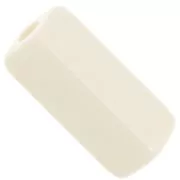 Rectangle tube beads 20x8 mm in opaque resin - Ecru x4