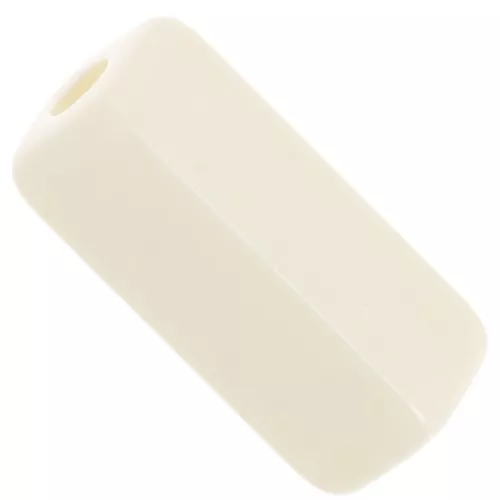 Rectangle tube beads 20x8 mm in opaque resin - Ecru x4