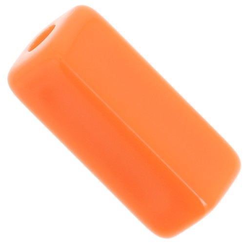 Rectangle tube beads 20x8 mm in opaque resin - Orange x4