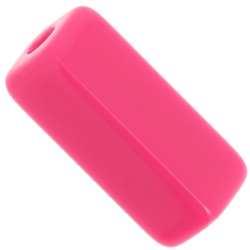 Rectangle tube beads 20x8 mm in opaque resin - Candy Pink x4