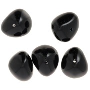 12x15 mm opaque resin nugget beads - Black x6