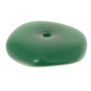 13mm round irregular beads in opaque resin - Emerald green x6