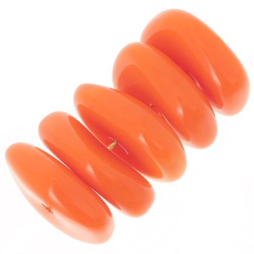 13mm round irregular beads in opaque resin - Orange x6