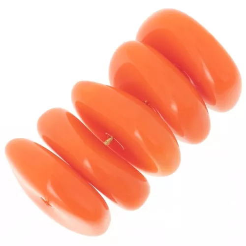 13mm round irregular beads in opaque resin - Orange x6