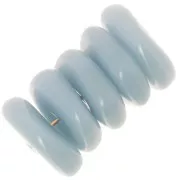 Perles rondelles irrégulières 13 mm en résine opaque - Bleu fumé x6