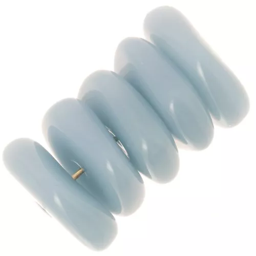 13mm round irregular beads in opaque resin - Smoked blue x6