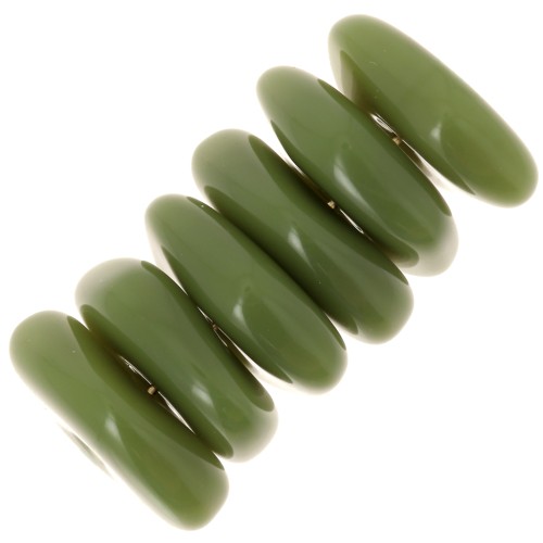 13mm round irregular beads in opaque resin - Khaki x6