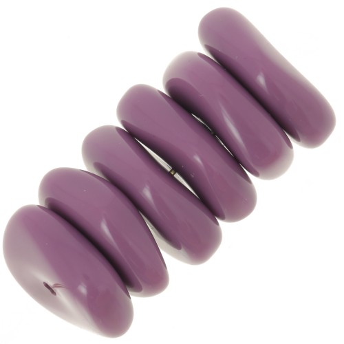 13mm round irregular beads in opaque resin - Dark mauve x6