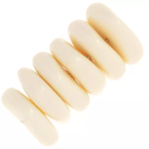 13mm round irregular beads in opaque resin - Ecru x6
