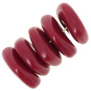 13mm round irregular beads in opaque resin - Carmine red x6