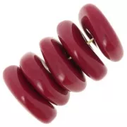 Beads - Perles rondelles irrégulières 13 mm en résine opaque - Rouge carmin x6 Perles rondelles irrégulières 13 mm en résine opaque - Rouge carmin x6