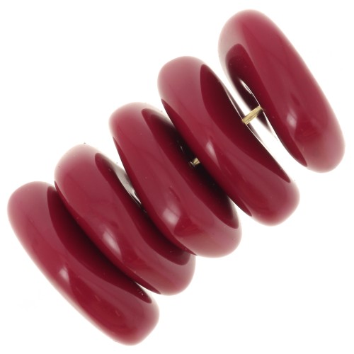 13mm round irregular beads in opaque resin - Carmine red x6