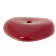 13mm round irregular beads in opaque resin - Carmine red x6