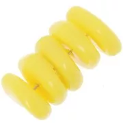 13mm round irregular beads in opaque resin - Sun yellow x6