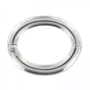 Oval clasp 28mm Rhodium plated x1
