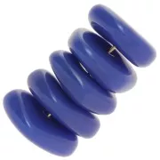 13mm round irregular beads in opaque resin - Hard blue x6