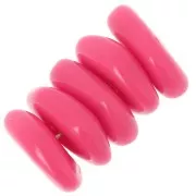 13mm round irregular beads in opaque resin - Candy Pink x6